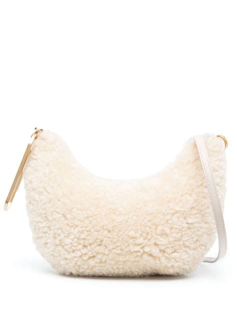 White Shearling shoulder bag 